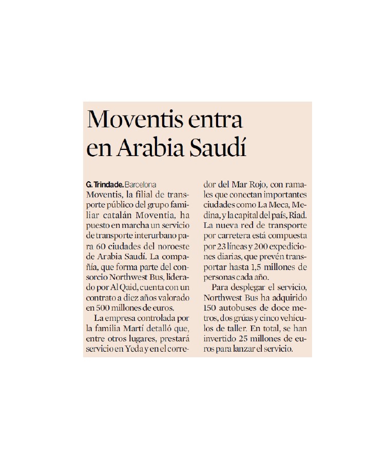 Moventis entra en Arabia Saudí