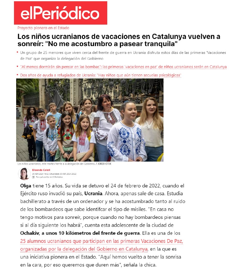 Los niños ucranianos de vacaciones en Catalunya vuelven a sonreír: "No me acostumbro a pasear tranquila"